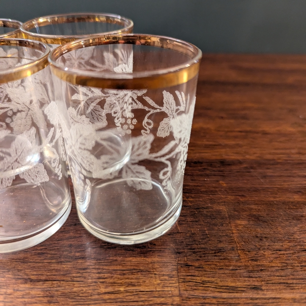 Bartlett Collins Elegant Gold Rimmed Glasses Set Vintage - Picture 8 of 8
